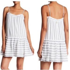 NWT Soft Joie Ante White Blue Stripe sleeveless mini Dress XS
